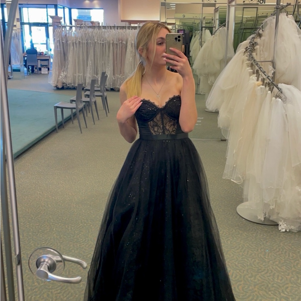 David's Bridal Black Prom Dress